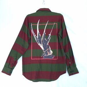 A Nightmare on Elm Street Mens Size S Freddy Krueger Flannel Shirt Button Up